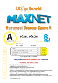 8. Sınıf LGS ye Hazırlık MaxNet Kurumsal Deneme Sınavı 5